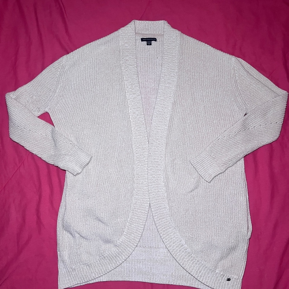 American Eagle Outfitters Cream Cardigan